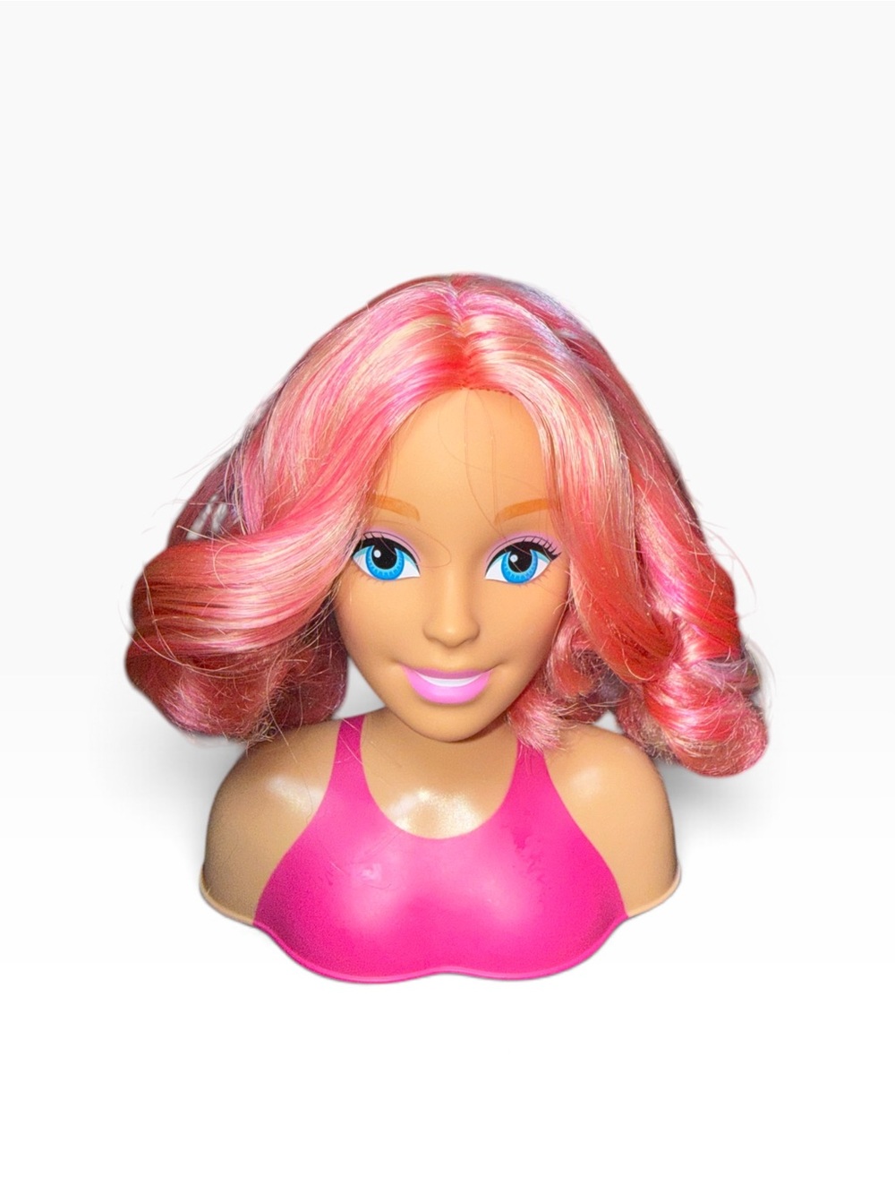 Just Play Barbie Styling Make-Up Doll Head Pink Hair Blue Eyes 2019 Kids Toy